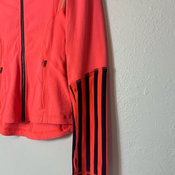 Women's Orange Striped Jacket - Picture 6 of 10